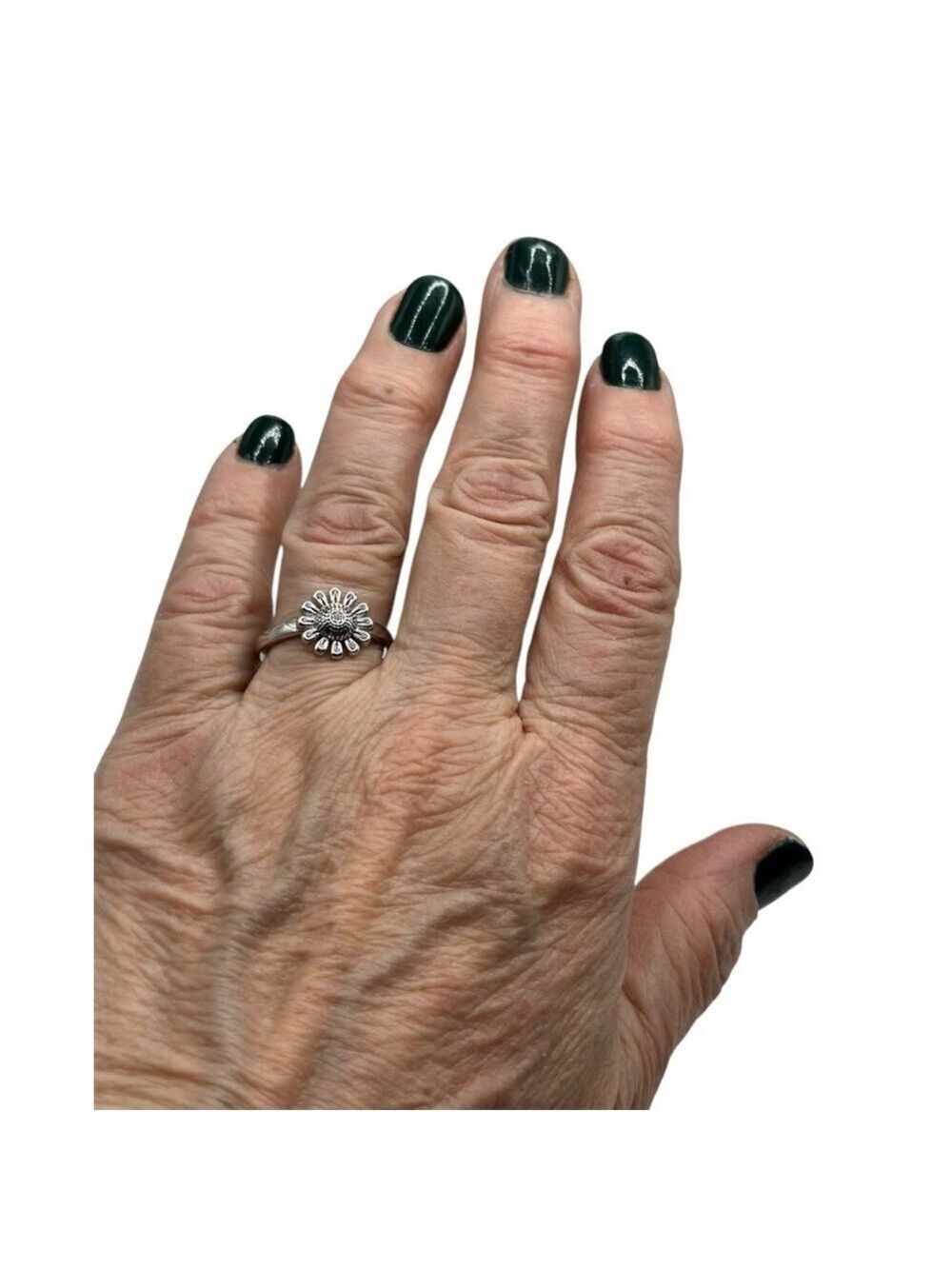 925 Sterling Silver Sunflower Ring Womens 7 Biker Hippie Flower Summer Daisy NWT - Picture 3 of 13